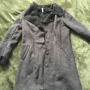 Super cute grey faux fur jacket